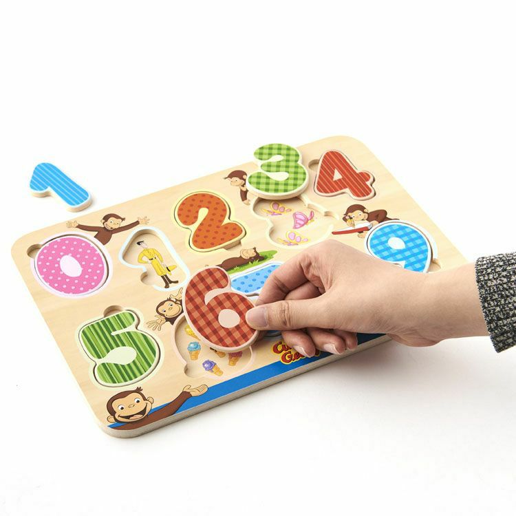 【おさるのジョージ】木製すうじパズルVG4