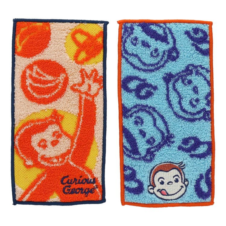 おさるのジョージ】ポケットタオル2P（バンザイフェイス）4765029700